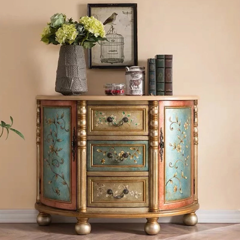 Industrial Solid Wood Cabinet with Drawers and 2 Doors Bombe Cabinet Champagne 3 Clearhalo 'Cabinets & Chests' 'cabinets_chests' 'furn' 'furn_cabinets_chests' 'Furniture' 'Living Room Furniture' 6906487