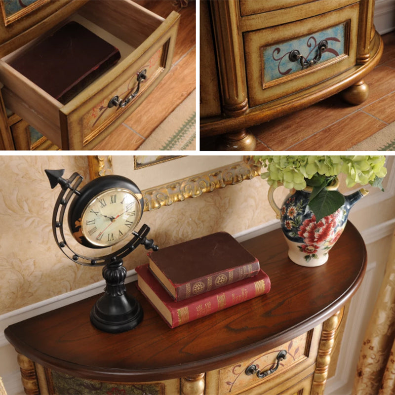 Industrial Solid Wood Cabinet with Drawers and 2 Doors Bombe Cabinet Clearhalo 'Cabinets & Chests' 'cabinets_chests' 'furn' 'furn_cabinets_chests' 'Furniture' 'Living Room Furniture' 6906493