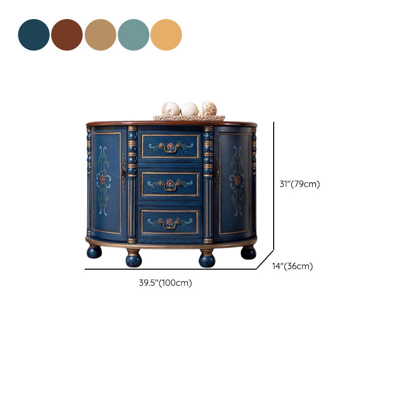 Industrial Solid Wood Cabinet with Drawers and 2 Doors Bombe Cabinet Clearhalo 'Cabinets & Chests' 'cabinets_chests' 'furn' 'furn_cabinets_chests' 'Furniture' 'Living Room Furniture' 6906499