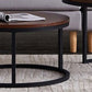 Table basse contemporaine Table de cocktail ronde en bois massif