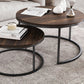 Table basse contemporaine Table de cocktail ronde en bois massif