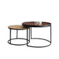 Table basse contemporaine Table de cocktail ronde en bois massif