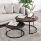 Table basse contemporaine Table de cocktail ronde en bois massif