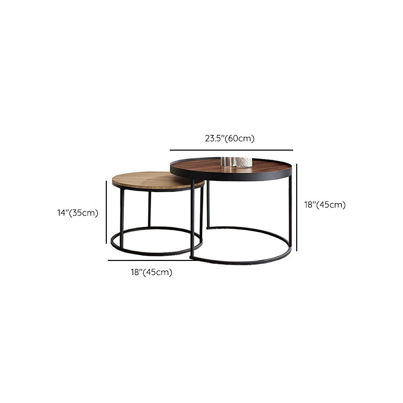 Table basse contemporaine Table de cocktail ronde en bois massif