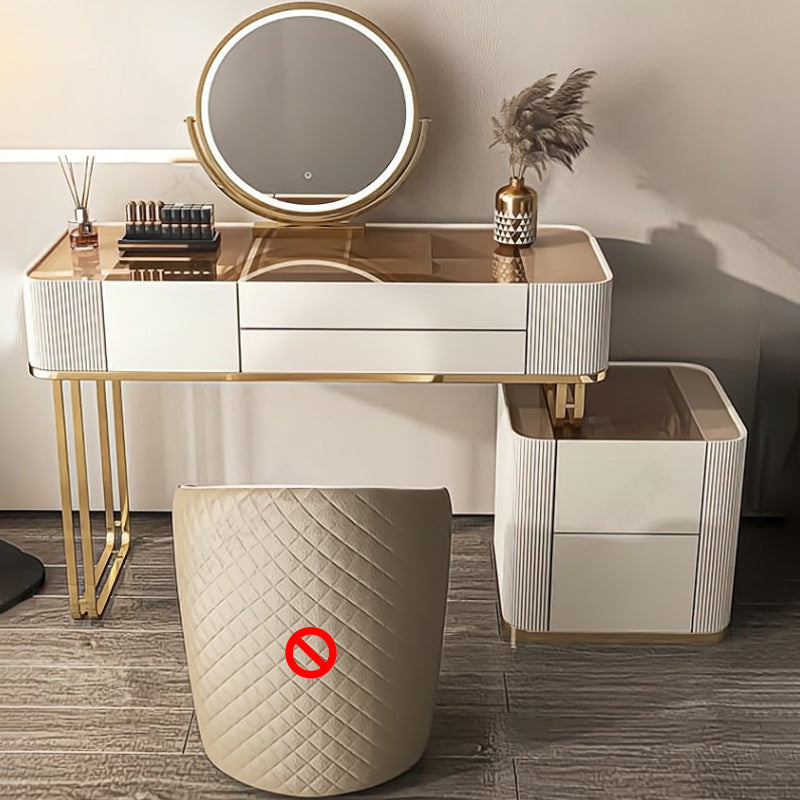 Miroir blanc Glam Blow Miroir en bois massif avec un ensemble de vanité de maquillage du tiroir