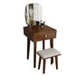 Scandinavian Solid Wood Vanity Dressing Table with Mirror and Stool