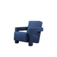 Solid Color Lounge Chair Living Room Square Arms Armchair with Legs Flannel Blue 1 Piece Clearhalo 'Accent Chairs' 'accent_chairs' 'Chairs & Seating' 'furn' 'furn_accent_chairs' 'Furniture' 'Living Room Furniture' 6906656