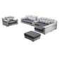 Gray Faux Leather Sectional L-shape Pillow Top Arm Sectional