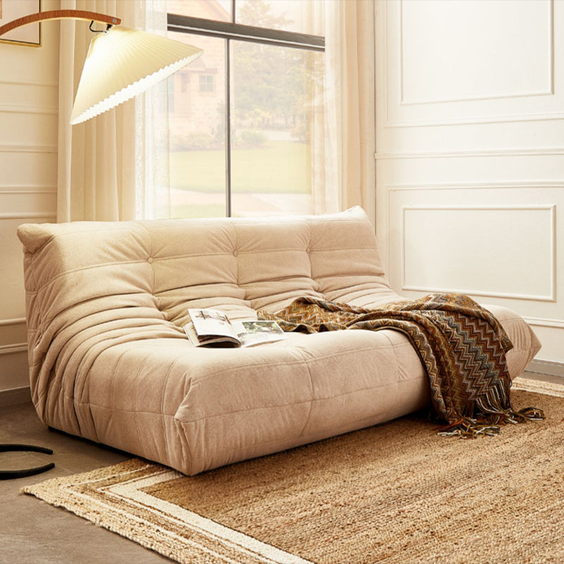 Modern Tufted Cushions Armless Living Room Wooden Standard Seating