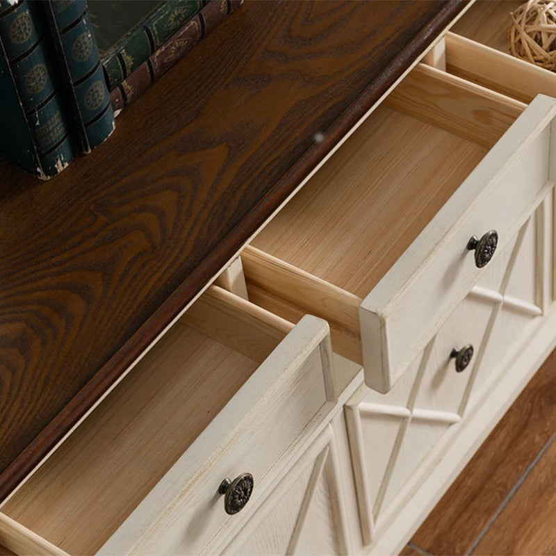 Industrial Accent Chest with Drawers and 1 Shelf in Rubberwood Clearhalo 'Cabinets & Chests' 'cabinets_chests' 'furn' 'furn_cabinets_chests' 'Furniture' 'Living Room Furniture' 6906828