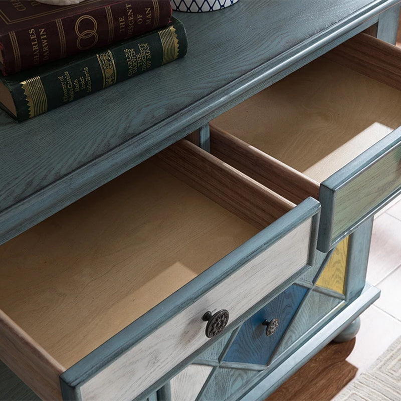 Industrial Accent Chest with Drawers and 1 Shelf in Rubberwood Clearhalo 'Cabinets & Chests' 'cabinets_chests' 'furn' 'furn_cabinets_chests' 'Furniture' 'Living Room Furniture' 6906829