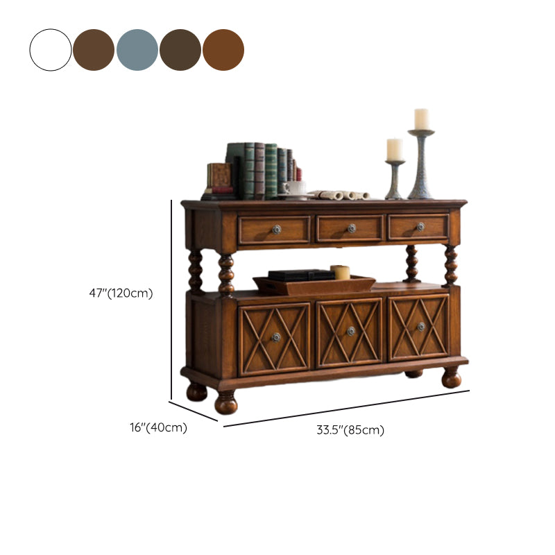 Industrial Accent Chest with Drawers and 1 Shelf in Rubberwood Clearhalo 'Cabinets & Chests' 'cabinets_chests' 'furn' 'furn_cabinets_chests' 'Furniture' 'Living Room Furniture' 6906830