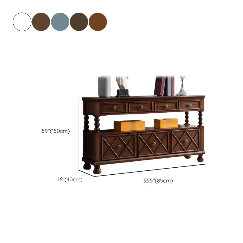 Industrial Accent Chest with Drawers and 1 Shelf in Rubberwood Clearhalo 'Cabinets & Chests' 'cabinets_chests' 'furn' 'furn_cabinets_chests' 'Furniture' 'Living Room Furniture' 6906831