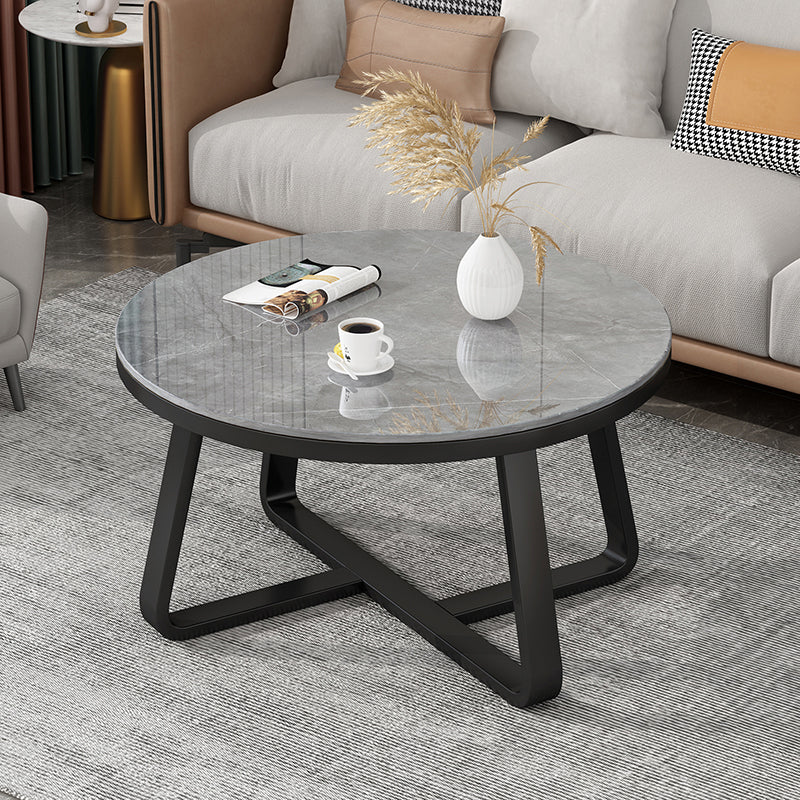Slate Single Coffee Table Frame Round Coffee Table for Living Room Clearhalo 'Coffee & Accent Tables' 'Coffee Tables' 'coffee_tables' 'furn' 'furn_coffee_tables' 'Furniture' 'Living Room Furniture' 6906833