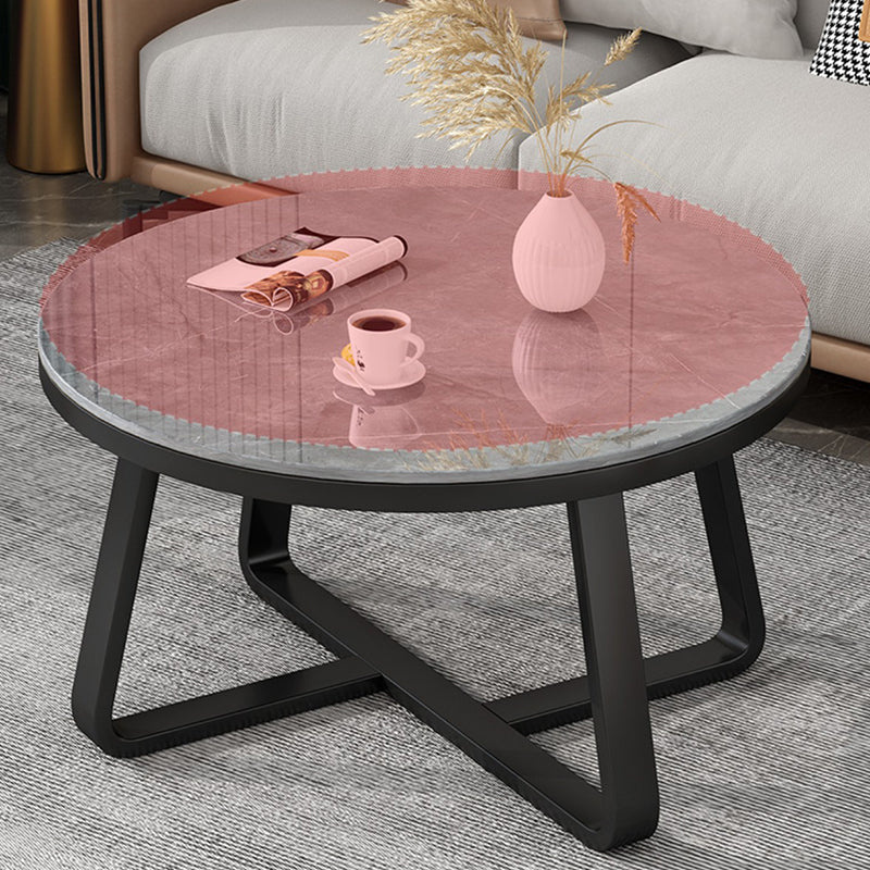 Slate Single Coffee Table Frame Round Coffee Table for Living Room Clearhalo 'Coffee & Accent Tables' 'Coffee Tables' 'coffee_tables' 'furn' 'furn_coffee_tables' 'Furniture' 'Living Room Furniture' 6906838