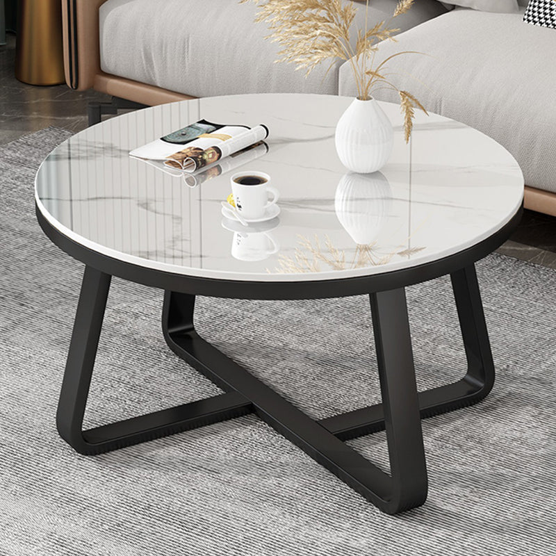 Slate Single Coffee Table Frame Round Coffee Table for Living Room Clearhalo 'Coffee & Accent Tables' 'Coffee Tables' 'coffee_tables' 'furn' 'furn_coffee_tables' 'Furniture' 'Living Room Furniture' 6906841