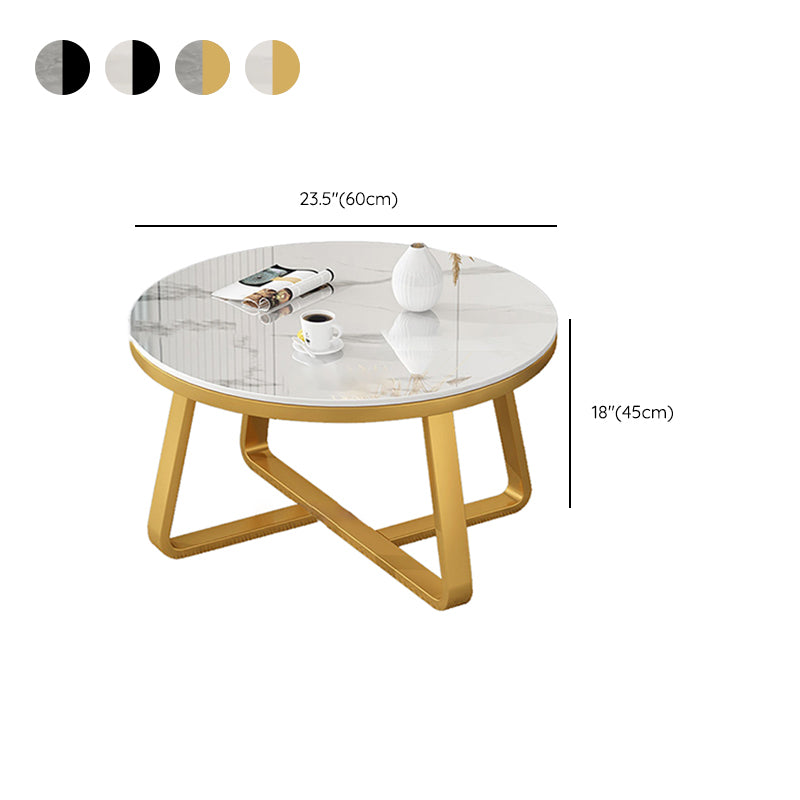 Slate Single Coffee Table Frame Round Coffee Table for Living Room Clearhalo 'Coffee & Accent Tables' 'Coffee Tables' 'coffee_tables' 'furn' 'furn_coffee_tables' 'Furniture' 'Living Room Furniture' 6906848