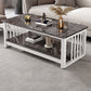 Slate 4 Legs Coffee Table Rectangle Single Coffee Table with Shelf Grey White Clearhalo 'Coffee & Accent Tables' 'Coffee Tables' 'coffee_tables' 'furn' 'furn_coffee_tables' 'Furniture' 'Living Room Furniture' 6906853