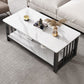 Slate 4 Legs Coffee Table Rectangle Single Coffee Table with Shelf Clearhalo 'Coffee & Accent Tables' 'Coffee Tables' 'coffee_tables' 'furn' 'furn_coffee_tables' 'Furniture' 'Living Room Furniture' 6906854