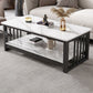 Slate 4 Legs Coffee Table Rectangle Single Coffee Table with Shelf White Black Clearhalo 'Coffee & Accent Tables' 'Coffee Tables' 'coffee_tables' 'furn' 'furn_coffee_tables' 'Furniture' 'Living Room Furniture' 6906855