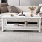 Slate 4 Legs Coffee Table Rectangle Single Coffee Table with Shelf Clearhalo 'Coffee & Accent Tables' 'Coffee Tables' 'coffee_tables' 'furn' 'furn_coffee_tables' 'Furniture' 'Living Room Furniture' 6906856