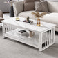Slate 4 Legs Coffee Table Rectangle Single Coffee Table with Shelf White White Clearhalo 'Coffee & Accent Tables' 'Coffee Tables' 'coffee_tables' 'furn' 'furn_coffee_tables' 'Furniture' 'Living Room Furniture' 6906857
