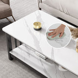 Slate 4 Legs Coffee Table Rectangle Single Coffee Table with Shelf Clearhalo 'Coffee & Accent Tables' 'Coffee Tables' 'coffee_tables' 'furn' 'furn_coffee_tables' 'Furniture' 'Living Room Furniture' 6906865