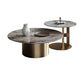Pedestal Round Coffee Table Glam Slate Nesting Coffee Table Set Clearhalo 'Coffee & Accent Tables' 'Coffee Tables' 'coffee_tables' 'furn' 'furn_coffee_tables' 'Furniture' 'Living Room Furniture' 6906882