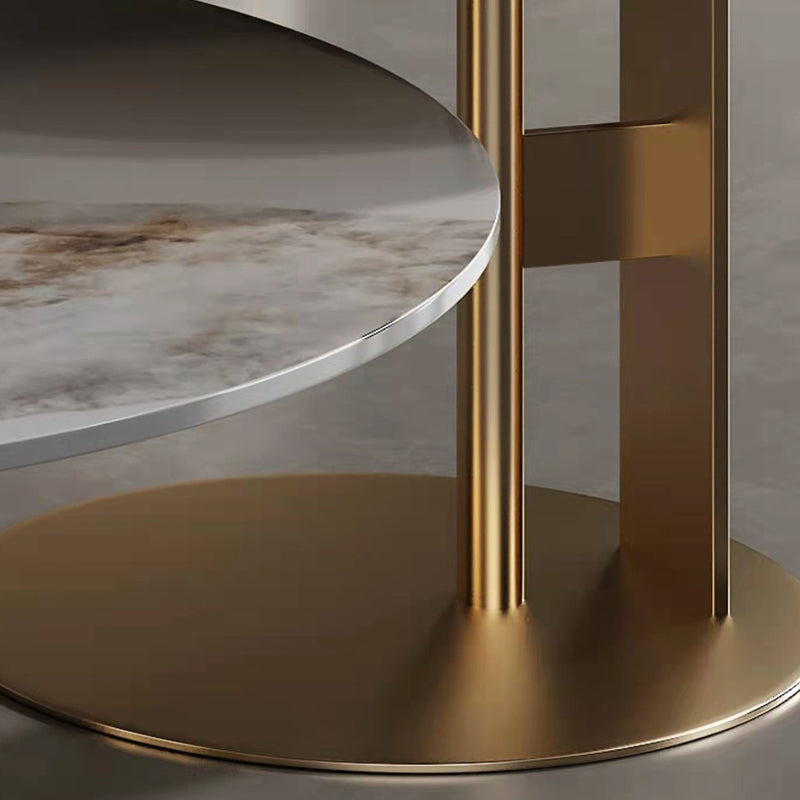 Pedestal Round Coffee Table Glam Slate Nesting Coffee Table Set Clearhalo 'Coffee & Accent Tables' 'Coffee Tables' 'coffee_tables' 'furn' 'furn_coffee_tables' 'Furniture' 'Living Room Furniture' 6906884