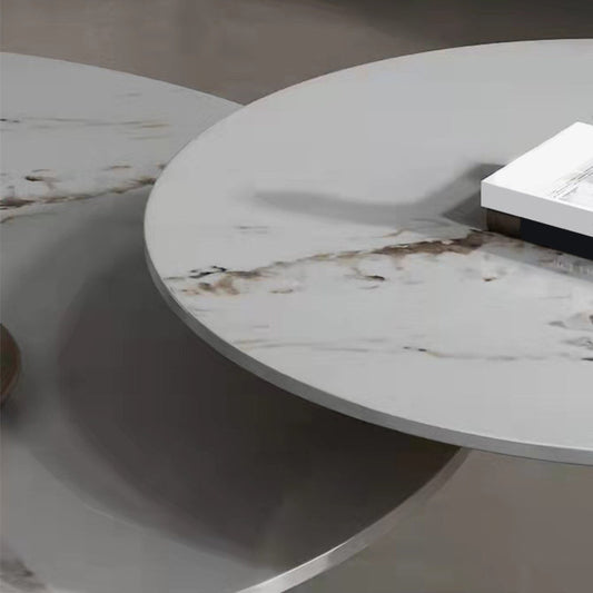 Mesa de café redonda de pedestal juego de mesa de café con pizarra glamorosa