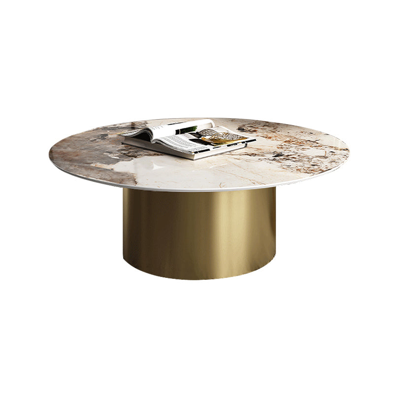 Pedestal Round Coffee Table Glam Slate Nesting Coffee Table Set Gold Clearhalo 'Coffee & Accent Tables' 'Coffee Tables' 'coffee_tables' 'furn' 'furn_coffee_tables' 'Furniture' 'Living Room Furniture' 6906888
