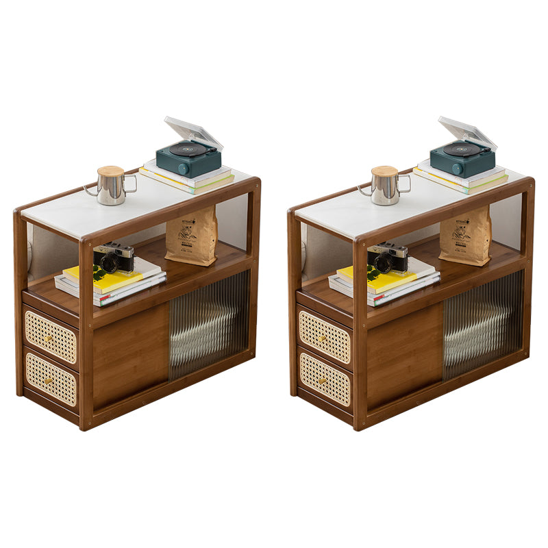 27" W x 11.8" D x 24" H Sofa Side Accent Table Wooden Rectangular End Table