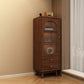Mid Century Solid Wood 1-Door Cabinet Glass Paned Side Cabinet with 2-Drawer Clearhalo 'Cabinets & Chests' 'cabinets_chests' 'furn' 'furn_cabinets_chests' 'Furniture' 'Living Room Furniture' 6906997
