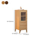 Mid Century Solid Wood 1-Door Cabinet Glass Paned Side Cabinet with 2-Drawer Clearhalo 'Cabinets & Chests' 'cabinets_chests' 'furn' 'furn_cabinets_chests' 'Furniture' 'Living Room Furniture' 6907023
