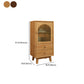 Mid Century Solid Wood 1-Door Cabinet Glass Paned Side Cabinet with 2-Drawer Clearhalo 'Cabinets & Chests' 'cabinets_chests' 'furn' 'furn_cabinets_chests' 'Furniture' 'Living Room Furniture' 6907027