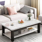 Table de cocktail rectangulaire à 4 pieds, table basse simple contemporaine avec étagère