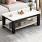 Table de cocktail rectangulaire à 4 pieds, table basse simple contemporaine avec étagère