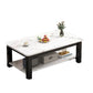 Table de cocktail rectangulaire à 4 pieds, table basse simple contemporaine avec étagère