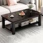 Table de cocktail rectangulaire à 4 pieds, table basse simple contemporaine avec étagère