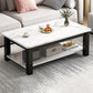 Table de cocktail rectangulaire à 4 pieds, table basse simple contemporaine avec étagère