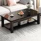 Table de cocktail rectangulaire à 4 pieds, table basse simple contemporaine avec étagère