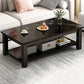 Table de cocktail rectangulaire à 4 pieds, table basse simple contemporaine avec étagère