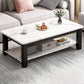 Table de cocktail rectangulaire à 4 pieds, table basse simple contemporaine avec étagère