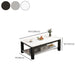Table de cocktail rectangulaire à 4 pieds, table basse simple contemporaine avec étagère