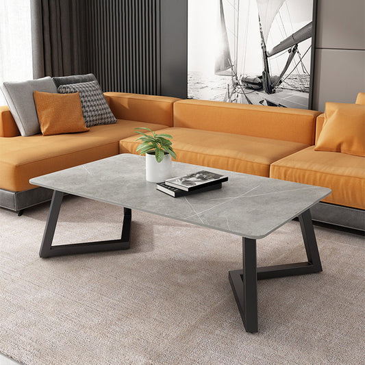 Mesa de café rectangular de pizarra sin mesa de café individual angustiante