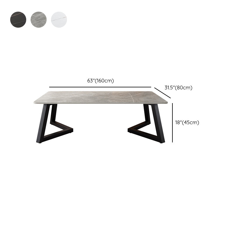 Table basse rectangulaire en ardoise Aucune table basse simple pénible