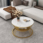 No Distressing Round Coffee Table Frame Single Coffee Table with Shelf Clearhalo 'Coffee & Accent Tables' 'Coffee Tables' 'coffee_tables' 'furn' 'furn_coffee_tables' 'Furniture' 'Living Room Furniture' 6907183