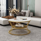 No Distressing Round Coffee Table Frame Single Coffee Table with Shelf Clearhalo 'Coffee & Accent Tables' 'Coffee Tables' 'coffee_tables' 'furn' 'furn_coffee_tables' 'Furniture' 'Living Room Furniture' 6907185