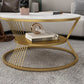 No Distressing Round Coffee Table Frame Single Coffee Table with Shelf Clearhalo 'Coffee & Accent Tables' 'Coffee Tables' 'coffee_tables' 'furn' 'furn_coffee_tables' 'Furniture' 'Living Room Furniture' 6907188