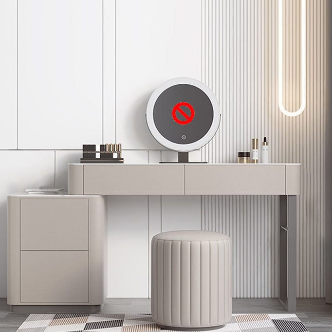 Contemporary 30.7" Height Stone Top Table Makeup Vanity with Drawers